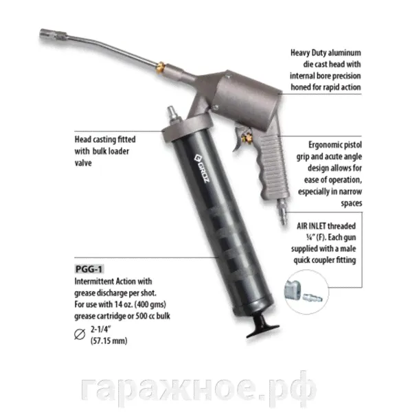 Groz 43300 Плунжерный шприц (пневмо, импульс)-1